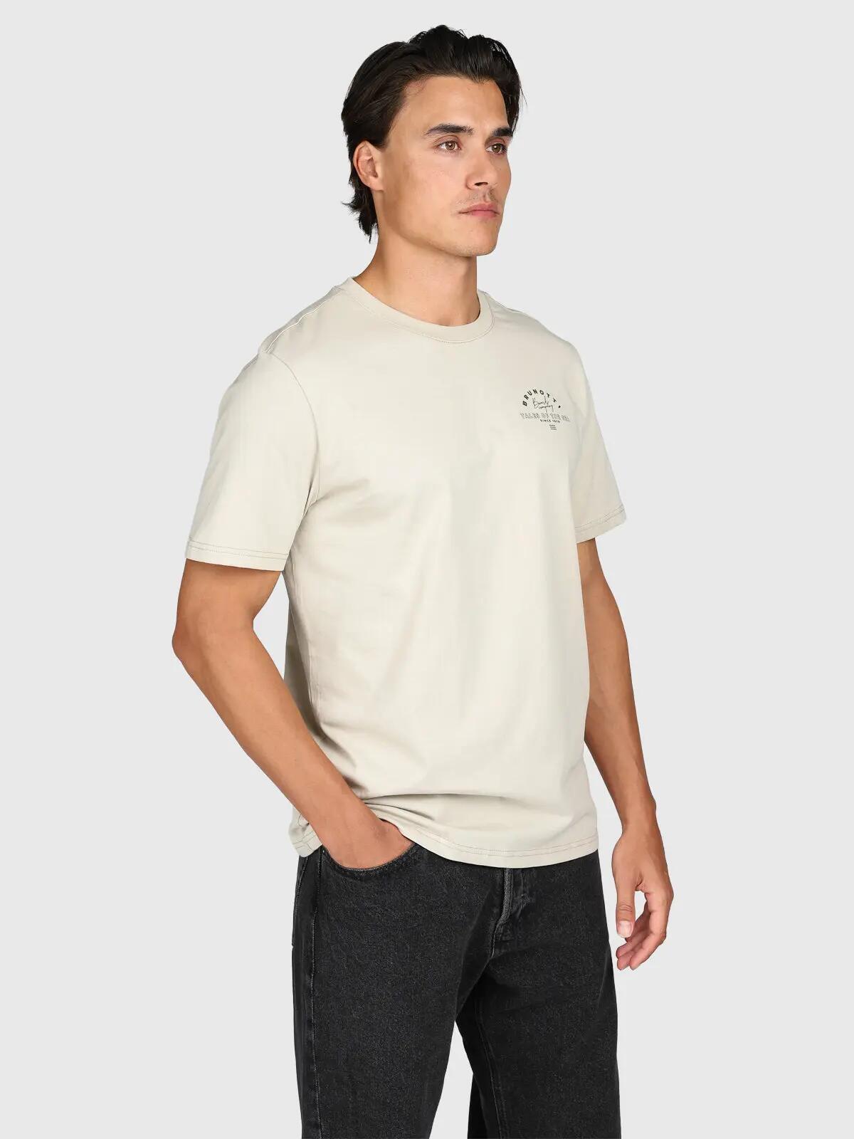 Janusai Heren T-Shirt Fashion Regular Fit Crewneck Feather Grey 5/6