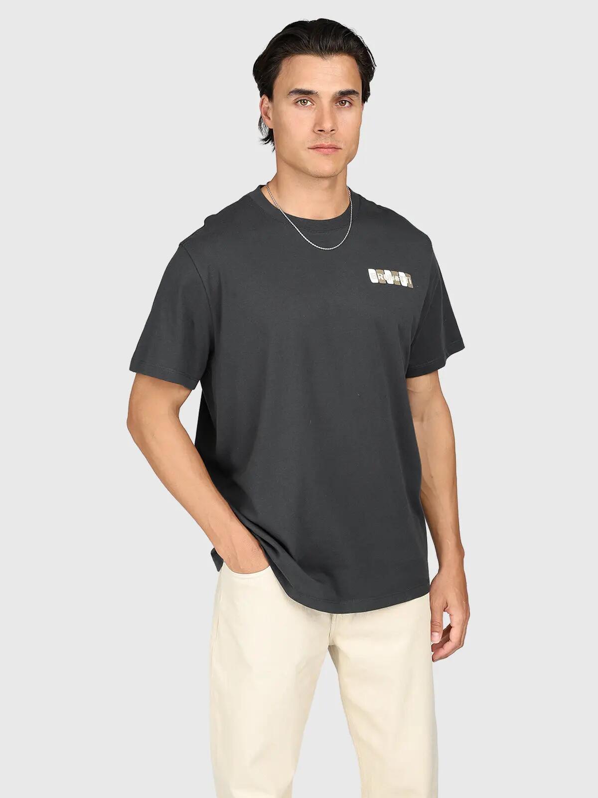 Pietros Heren T-Shirt Fashion Regular Fit Crewneck Pirate Black 4/6