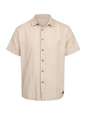 Sirrak heren shirt mode button up short-sleeve regular fit feather grey