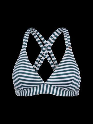 Delphinia-stripe dames bikinitop fixed halter top uitneembare vulling snow