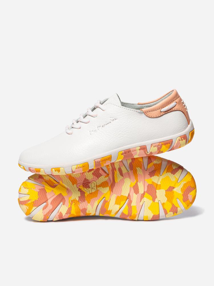 Baskets femme JAZARU Blanc Goyave Orange Camo 2/5