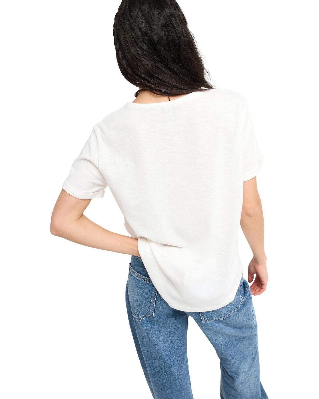 T-Shirt OCEANWAVE REGULAR SLUB Weiss Dames 2/4