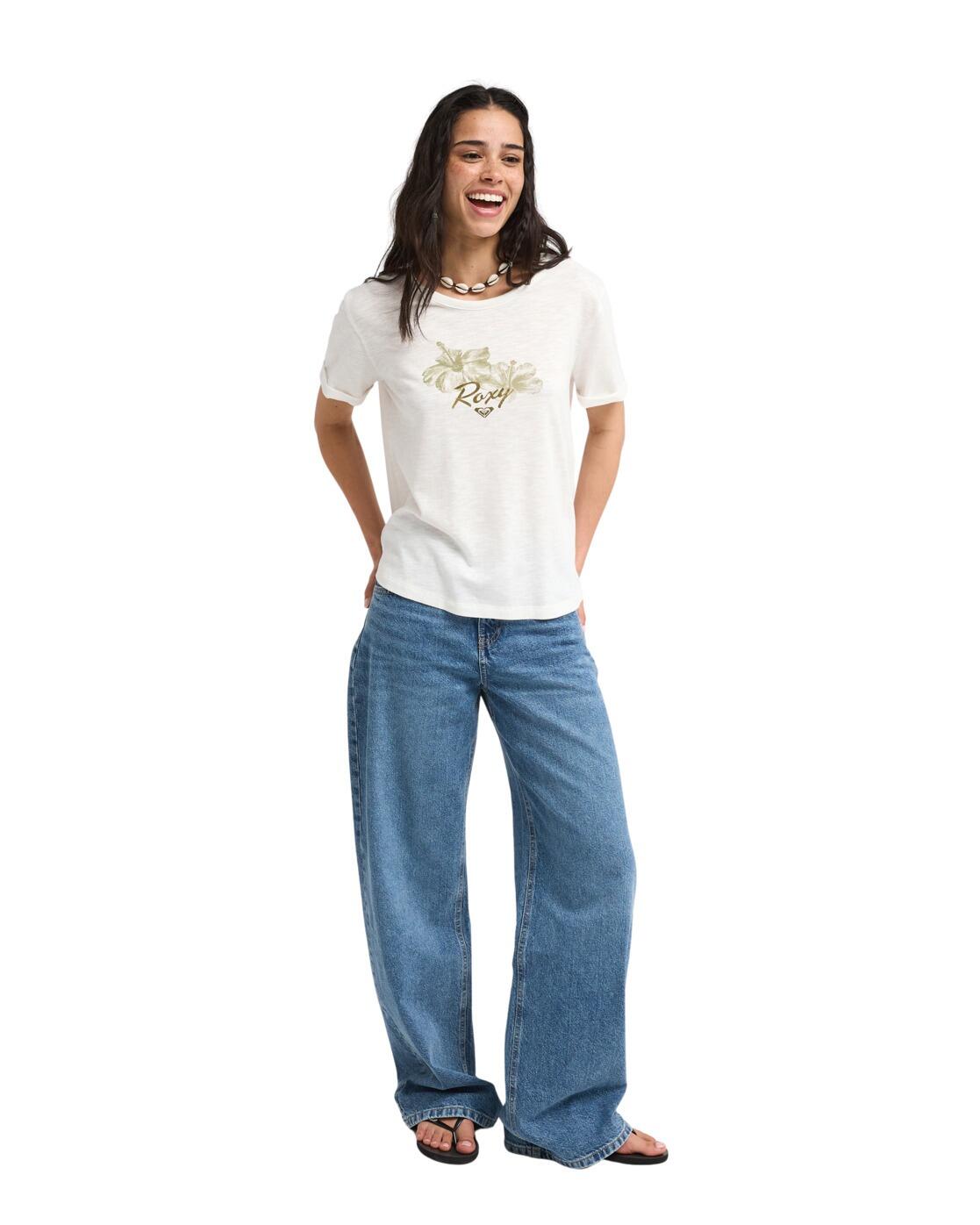 T-Shirt OCEANWAVE REGULAR SLUB Weiss Dames 4/4