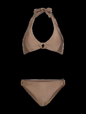 Hollymai-shine dames bikini set watersport halter style shitake