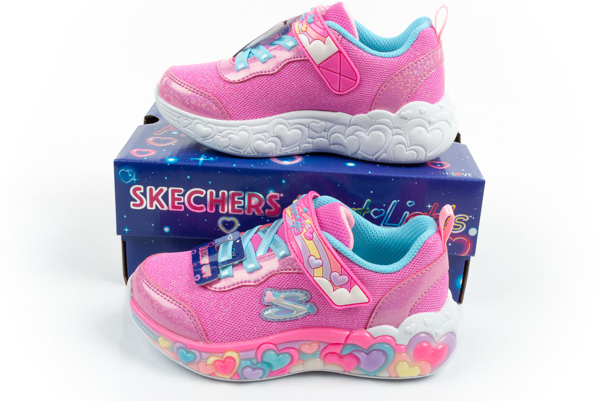 Buty sportowe dziecięce Skechers S Lights LED na rzep 7/7