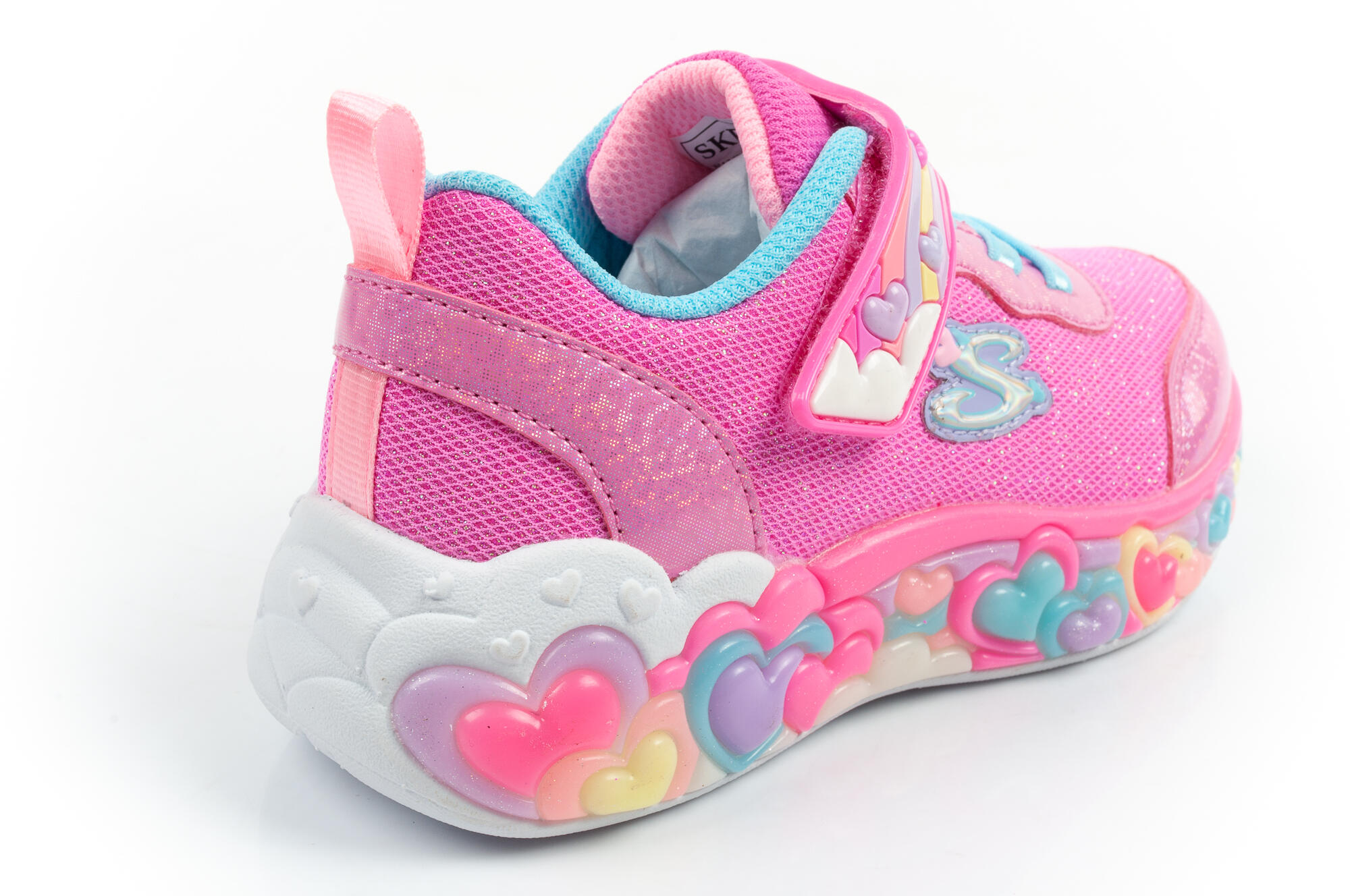 Buty sportowe dziecięce Skechers S Lights LED na rzep 4/7