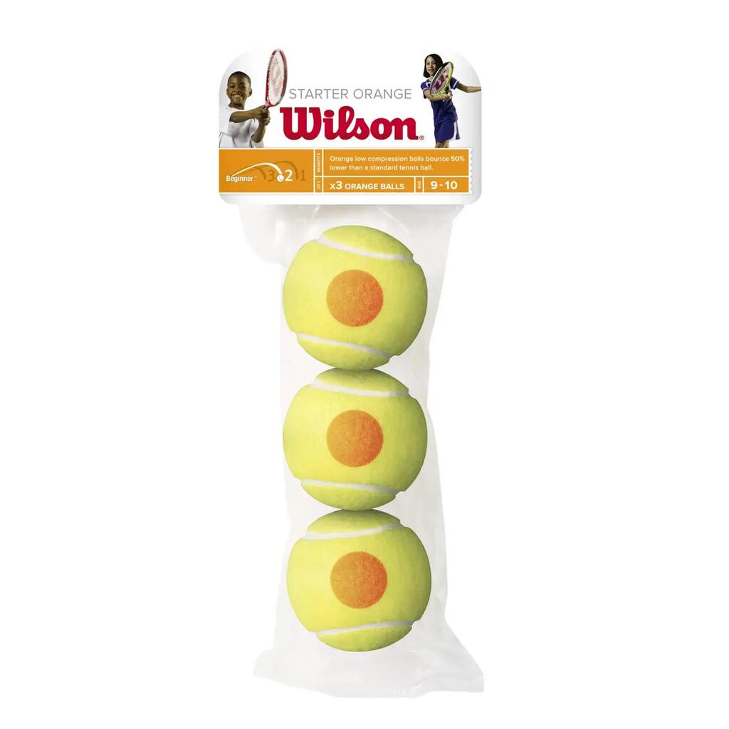 Childrens/Kids Starter Tennis Balls (Pack of 3) (Yellow) One Size