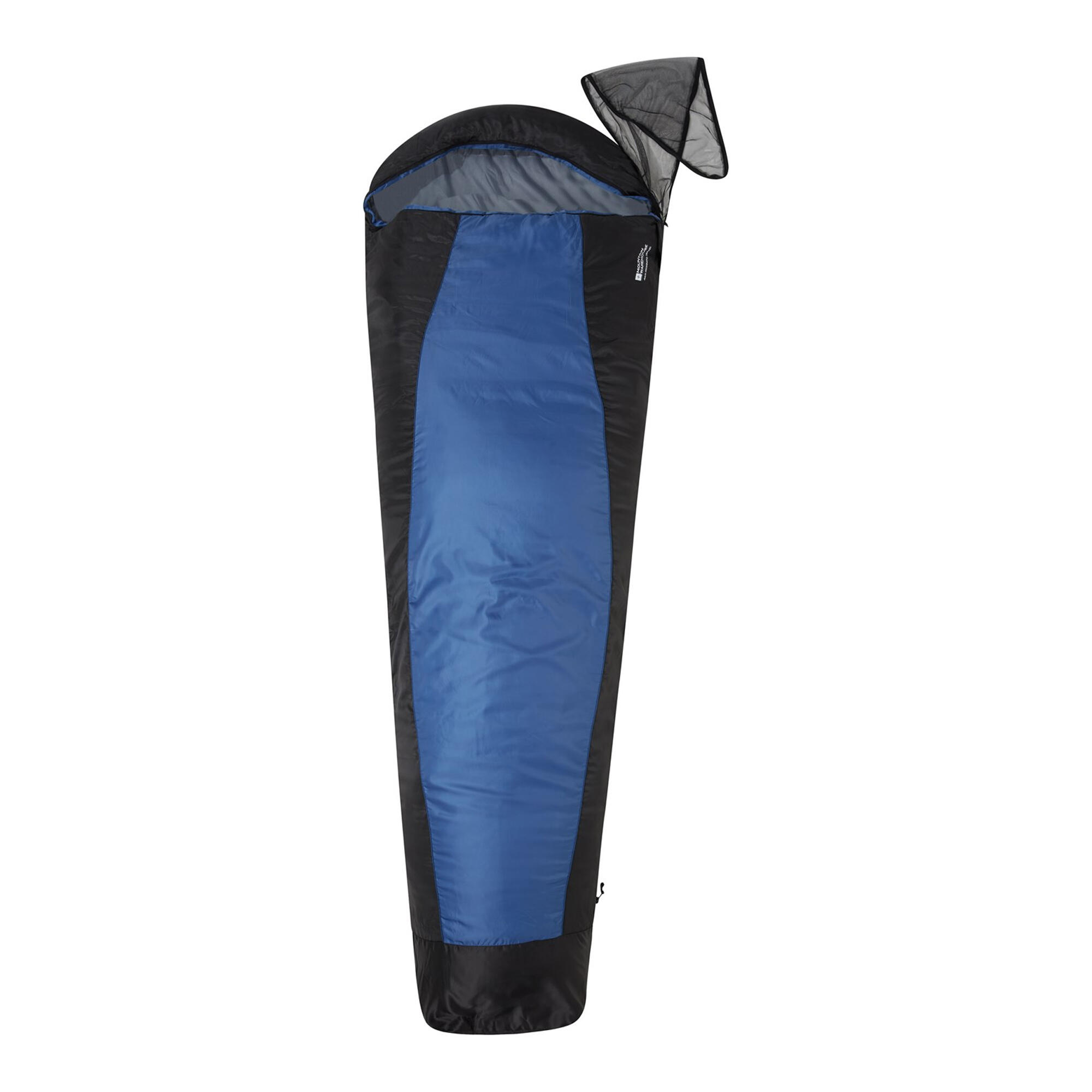 Sac De Couchage Contrasté Style Momie (Noir / Bleu) 3/4