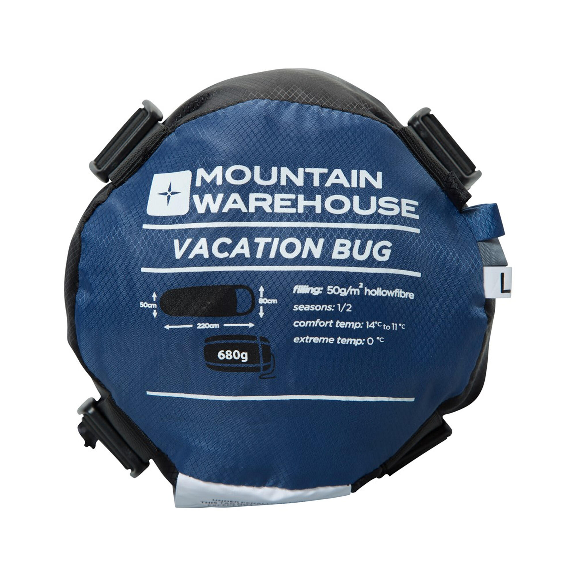Sac De Couchage Contrasté Style Momie (Noir / Bleu) 4/4