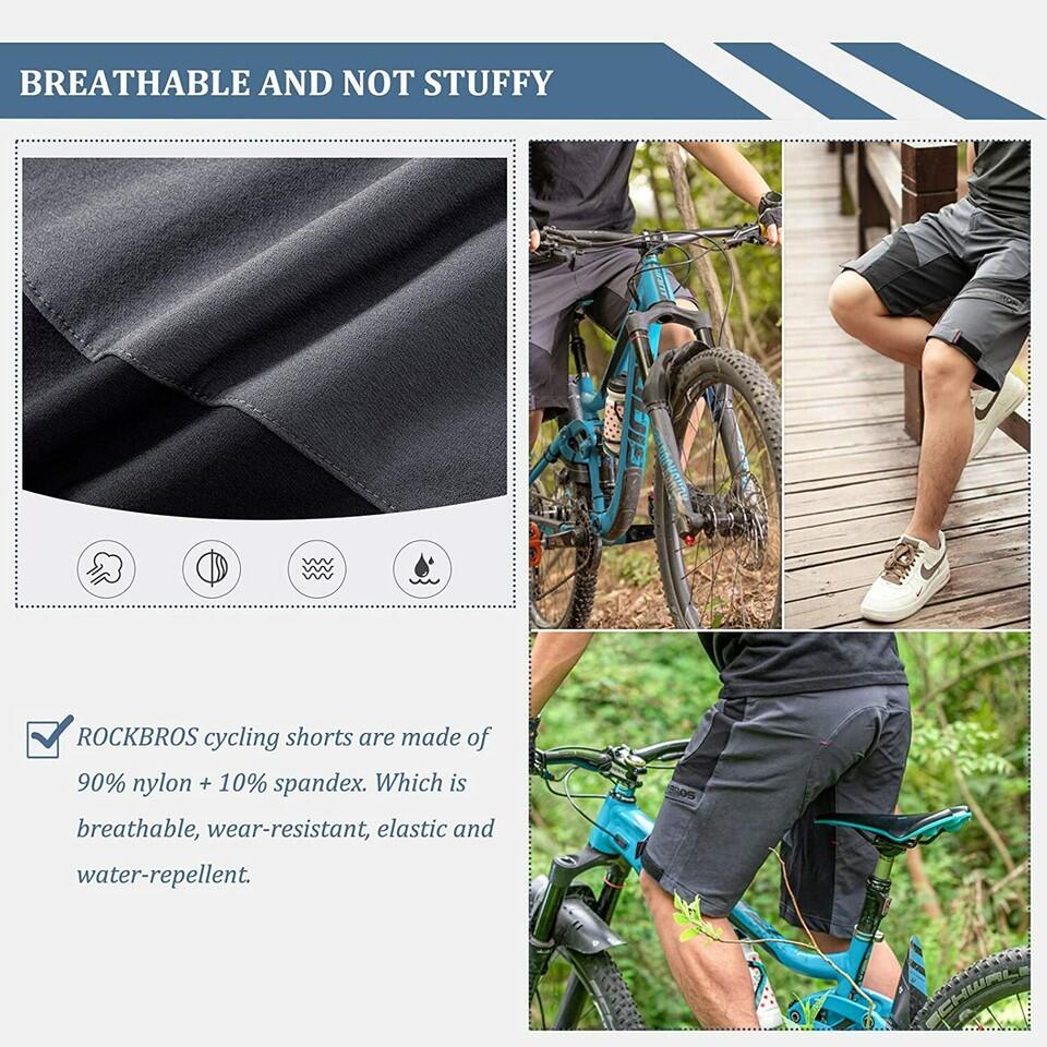 ROCKBROS Mountainbike Shorts Herren Leicht Schnelltrocknend Sport 6/7