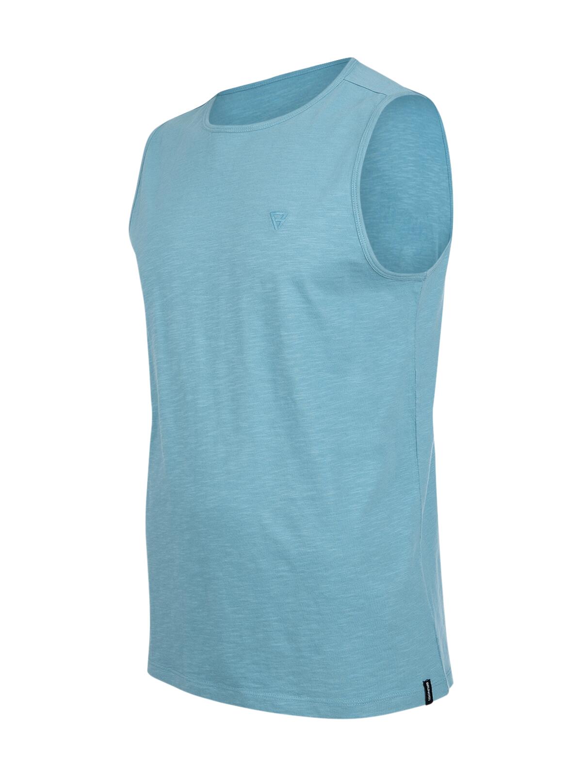 Malaku-Slub Heren Singlet Mode Ademend Regular Fit Adriatic Blue 3/7