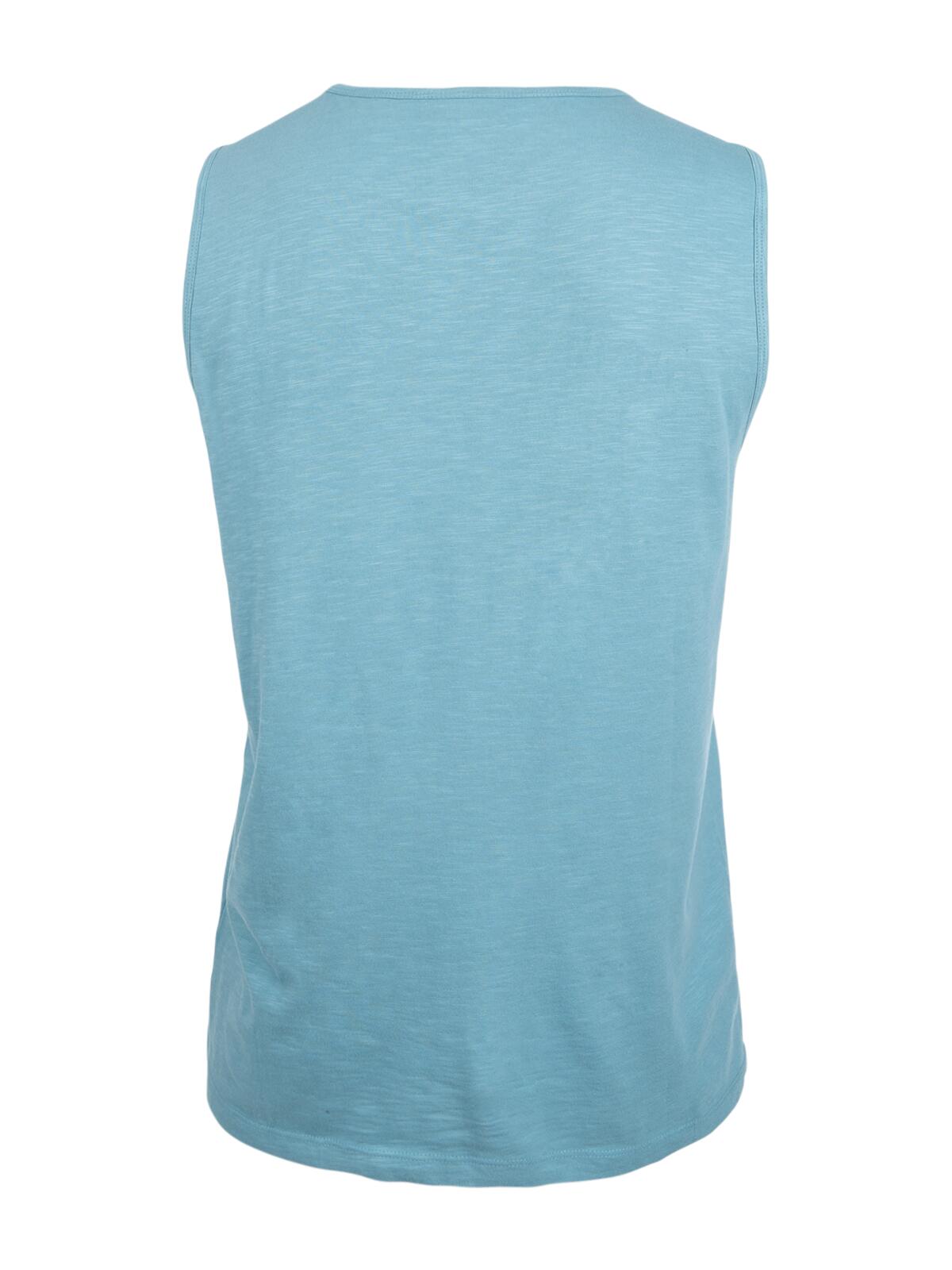 Malaku-Slub Heren Singlet Mode Ademend Regular Fit Adriatic Blue 2/7