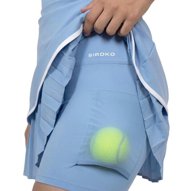 Rochie de fără mâneci cu fermoar pe jumătate pentru femei Tweener-W Blue Alb