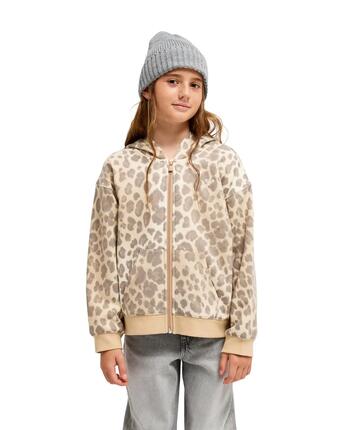 Sweat capuche zippé TWENTY FIVE MILES Beige Fille