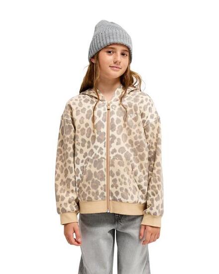 Sweat capuche zippé TWENTY FIVE MILES Beige Fille