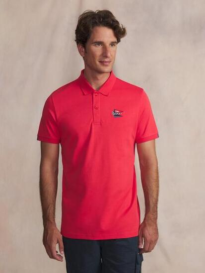Polo - Sportswear - Homme - Manches courtes ajusté - ANDROPOL - Rose/rouge
