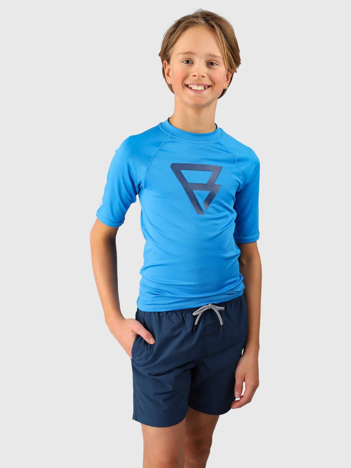 Waveguardy Jongens Rashguard Watersport Fast drying Neon Blue 5/6
