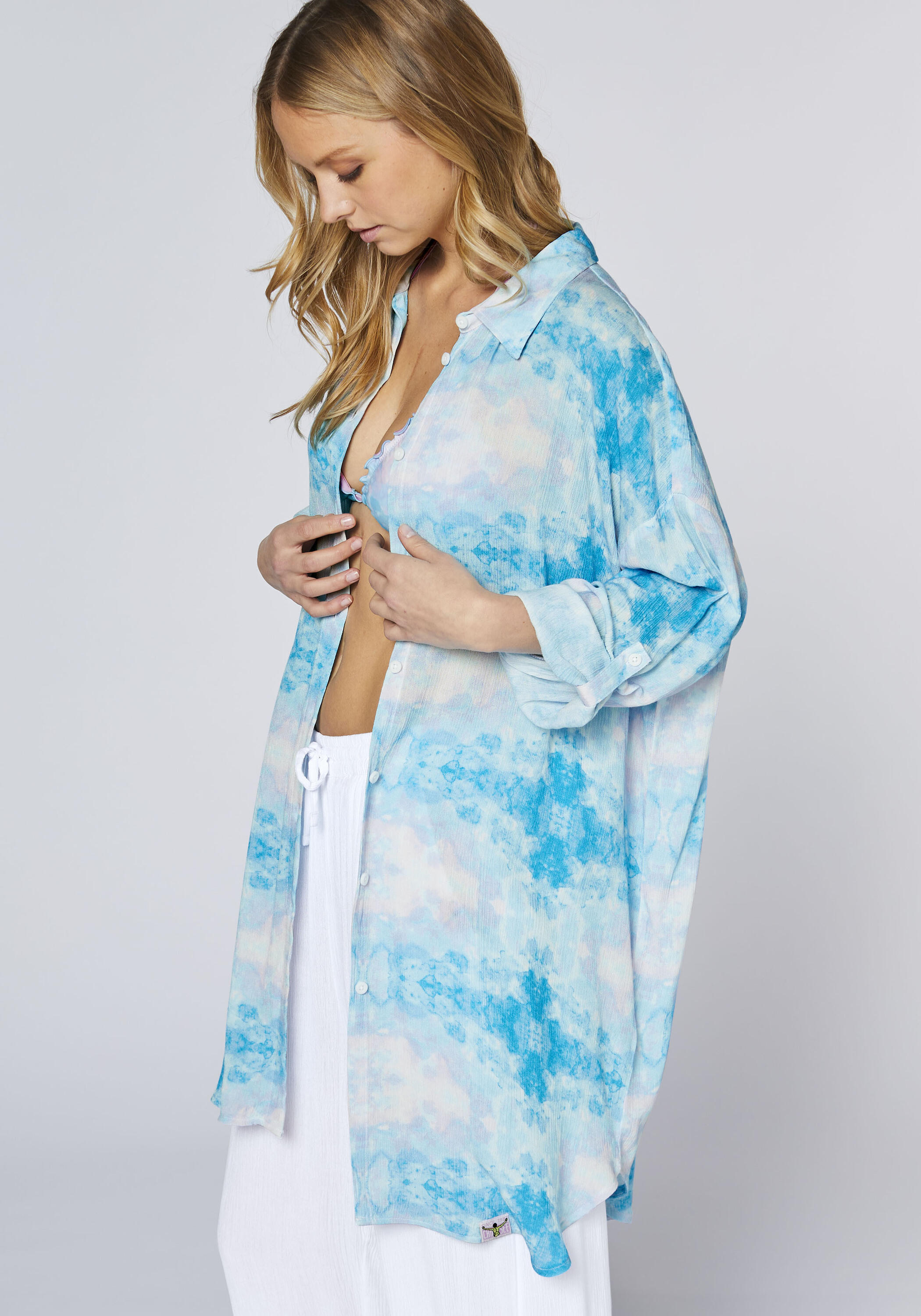 Bluse mit  hochkrempelbaren Ärmeln 6/7