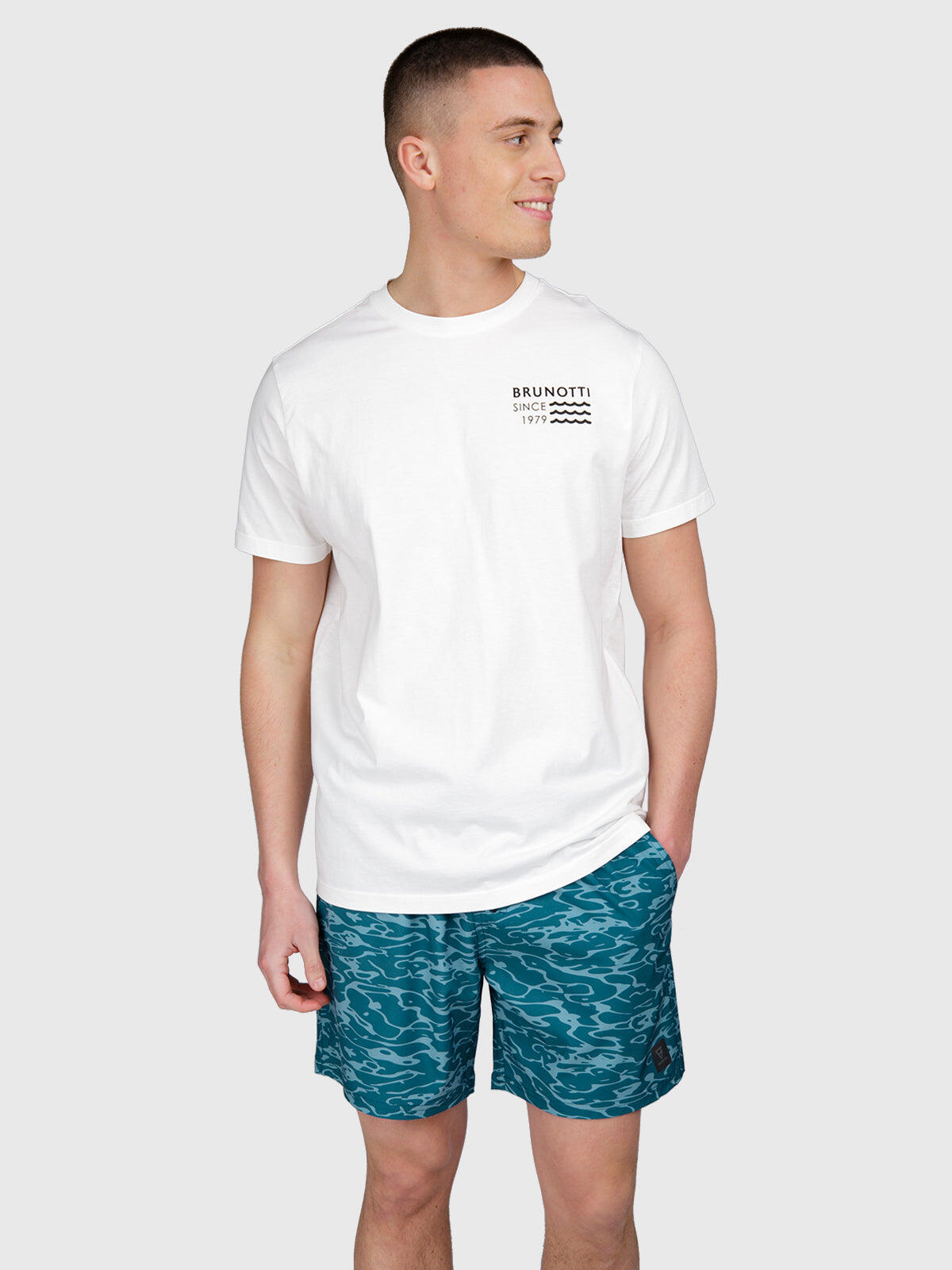Mennolo Heren T-Shirt Fashion Regular Fit Crewneck Snow 4/6