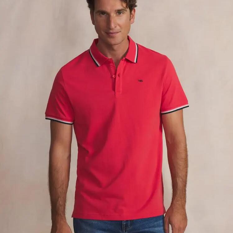 Men's Red Polo Shirt - TBS Yvanepol