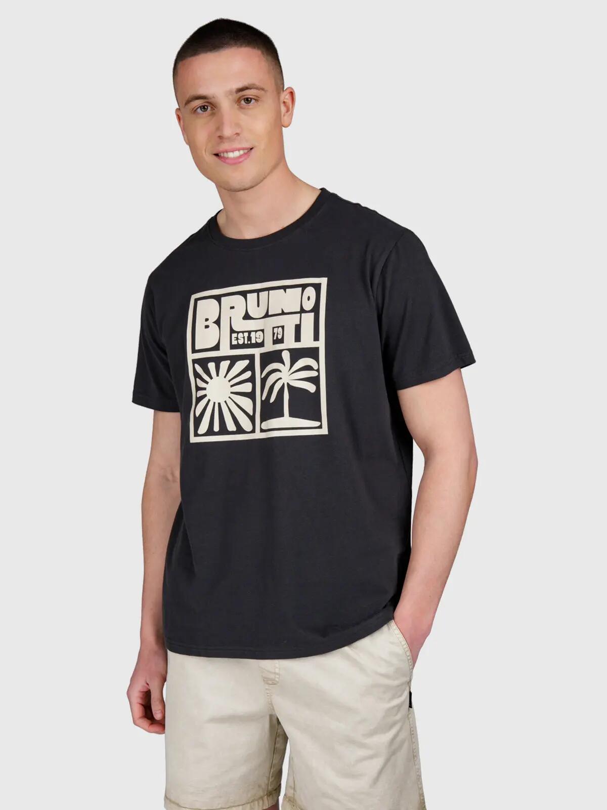 Leeway Heren T-Shirt Fashion Regular Fit Crewneck Black 4/5