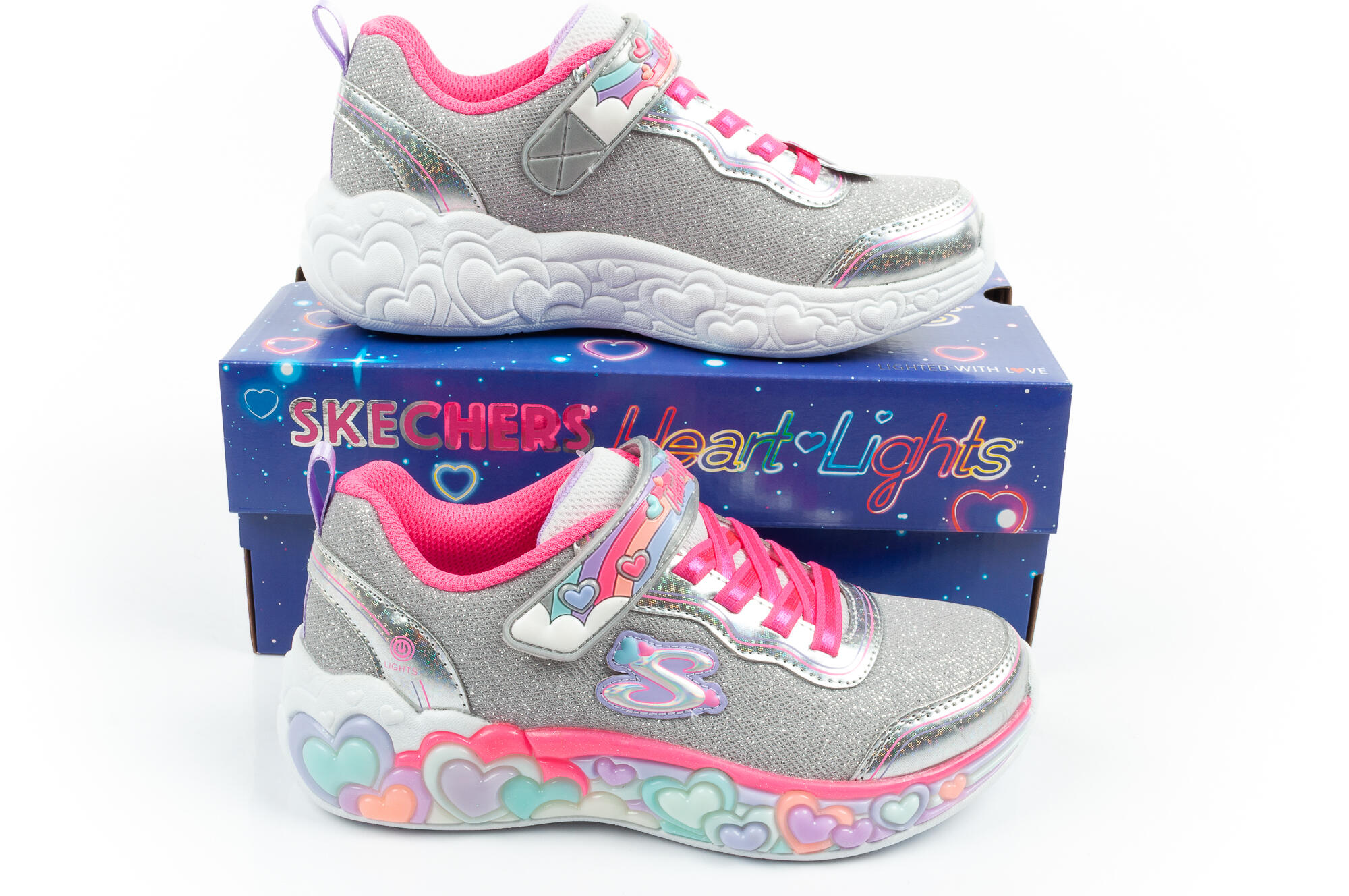 Buty sportowe dziecięce Skechers S Lights LED na rzep 6/7