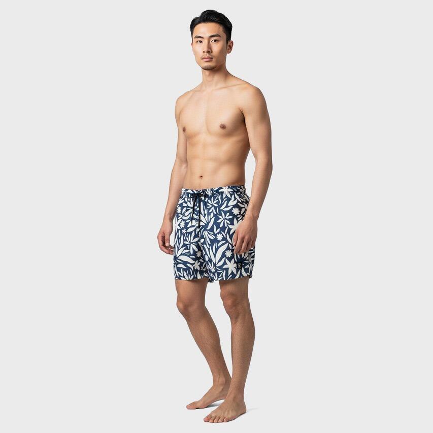 Cester-AO Herren Badehose 4-Wege-Stretch Schnell trocknend Indigo Blue 4/7