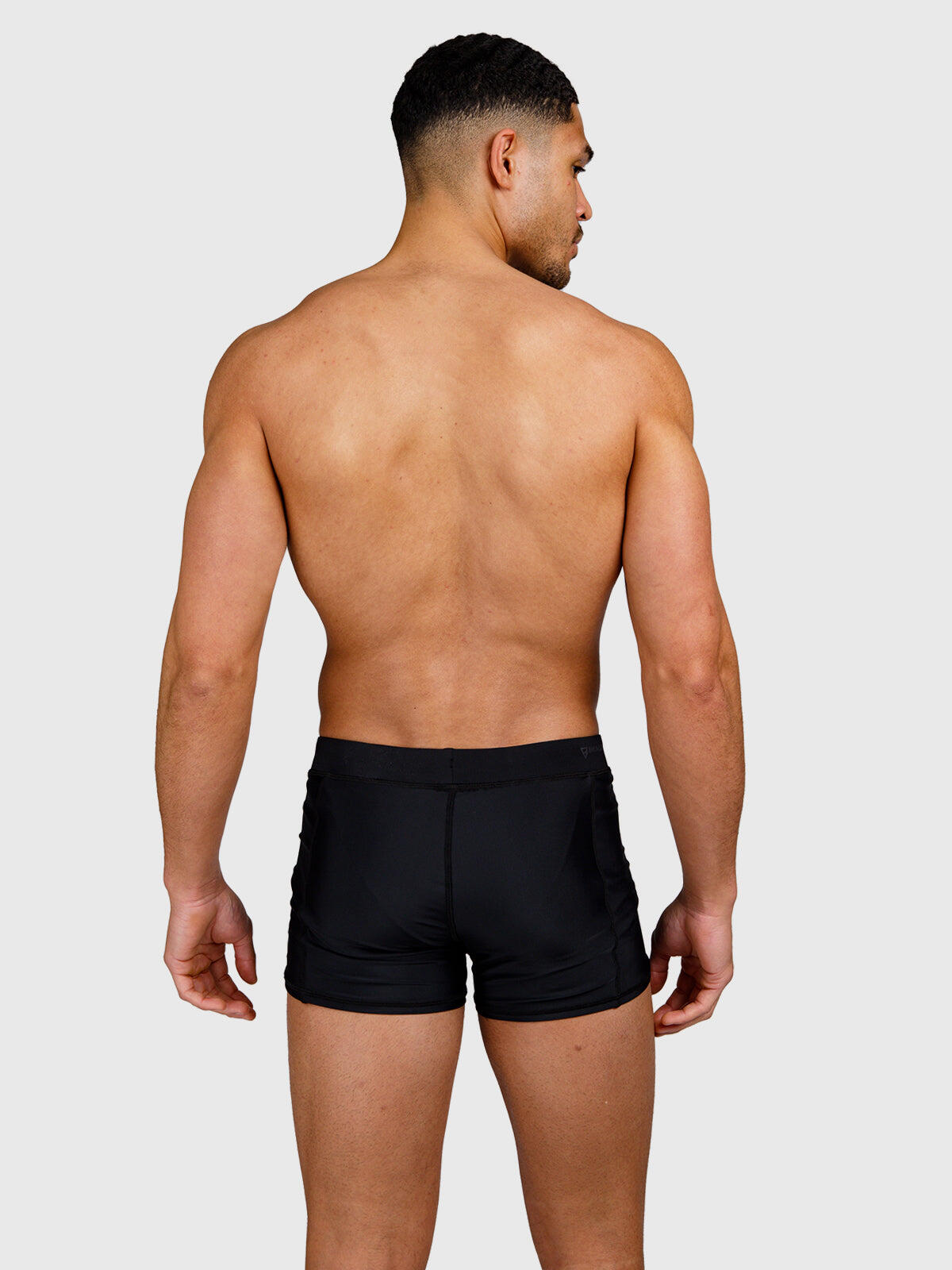 Samier-Logo Heren Swim Trunks Watersport Flexible Fit Black 5/7