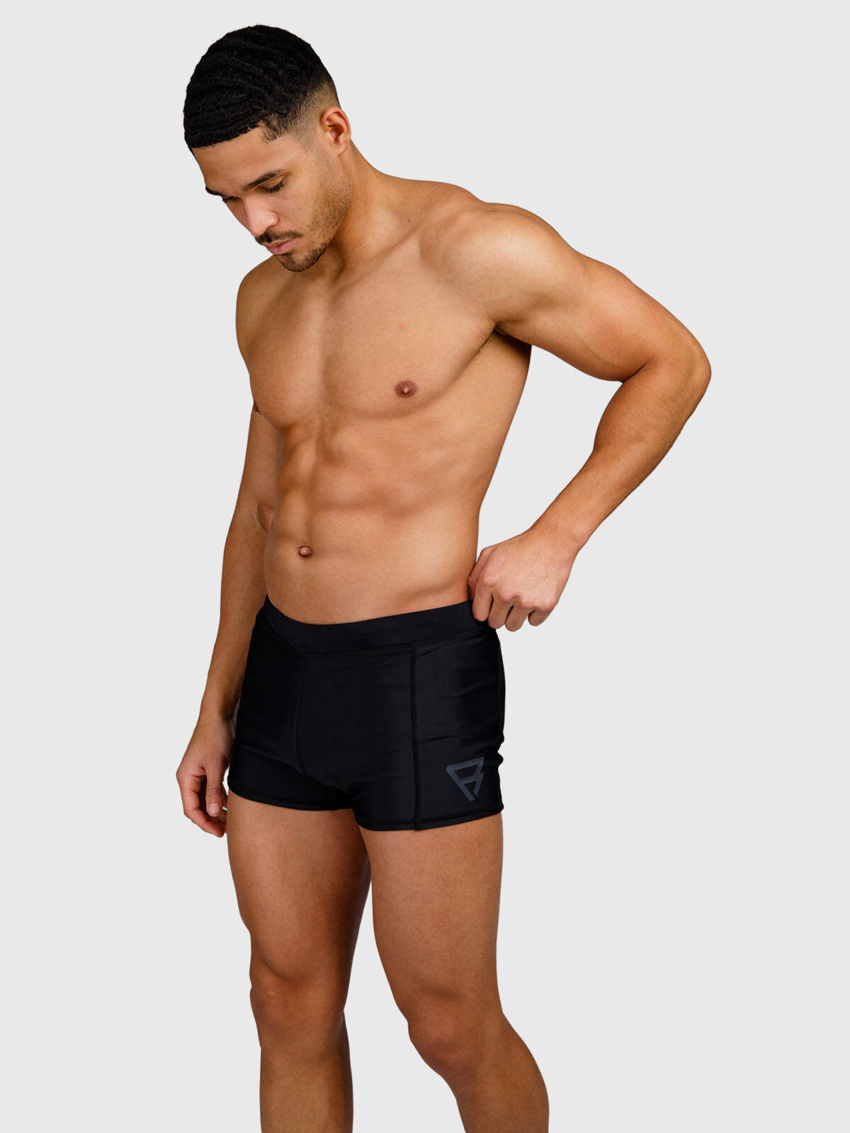 Samier-Logo Heren Swim Trunks Watersport Flexible Fit Black 6/7