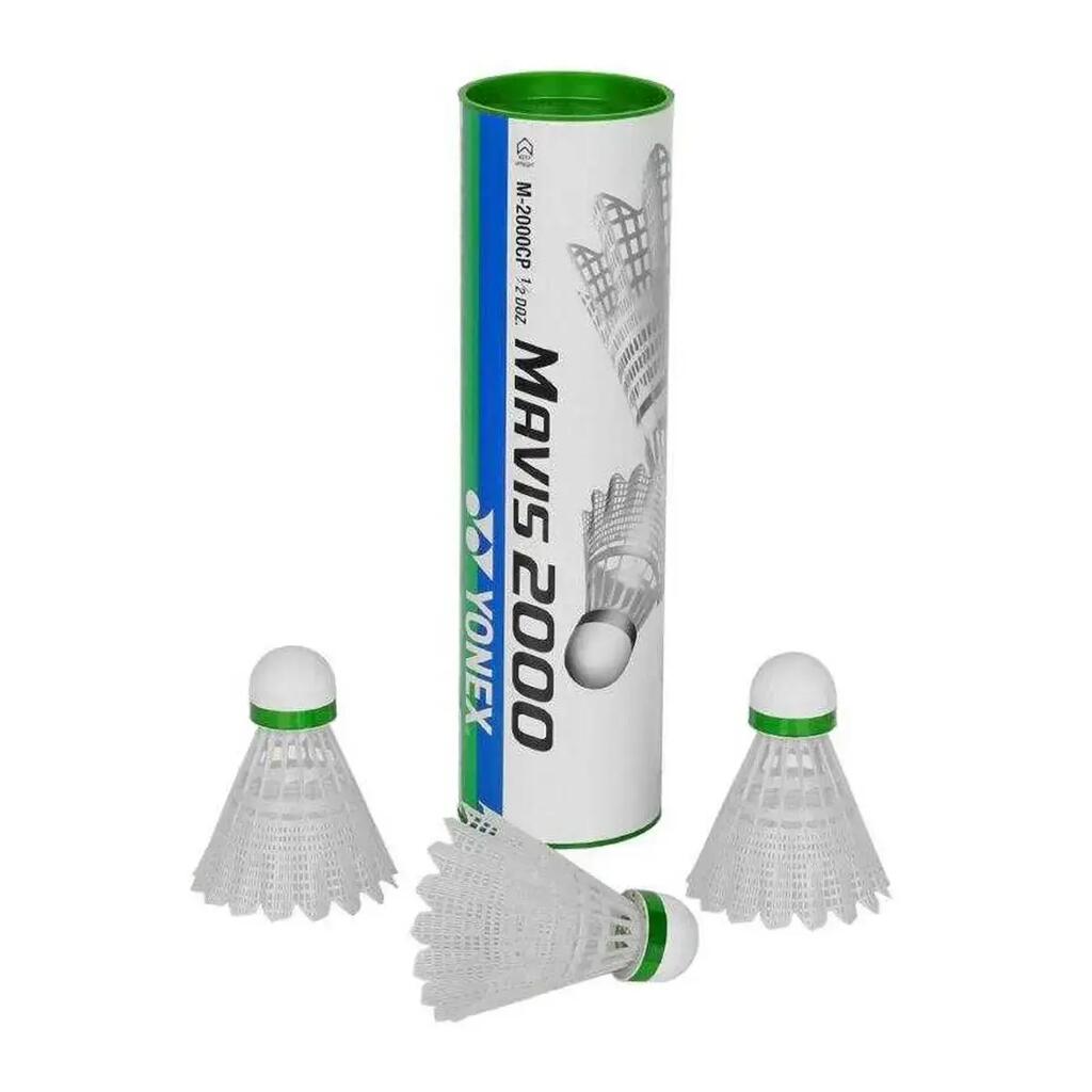 Mavis 2000 Badminton Shuttlck (Pack of 6) (White)