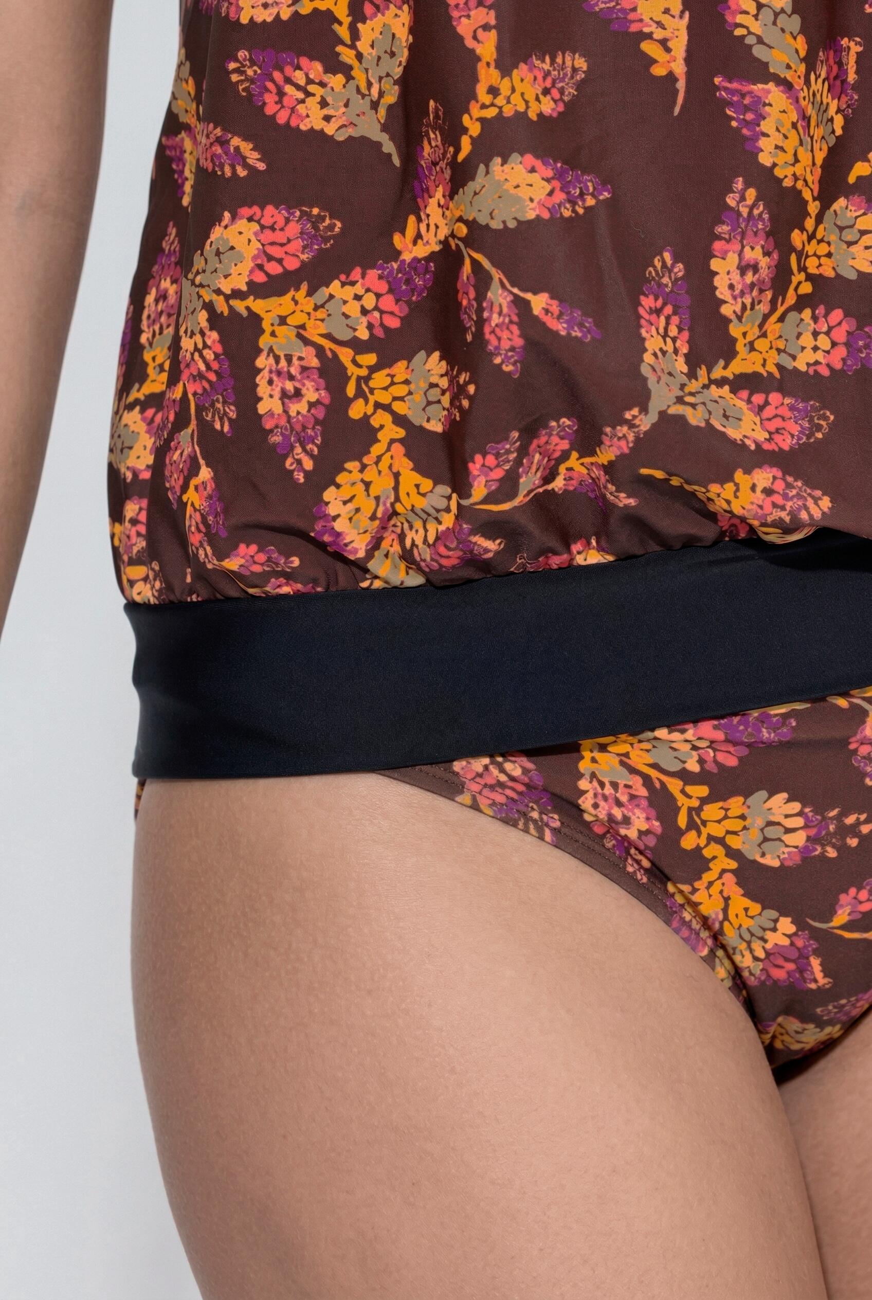 Femme Tankini motif feuilles bonnets souples et bretelles réglables 5/7