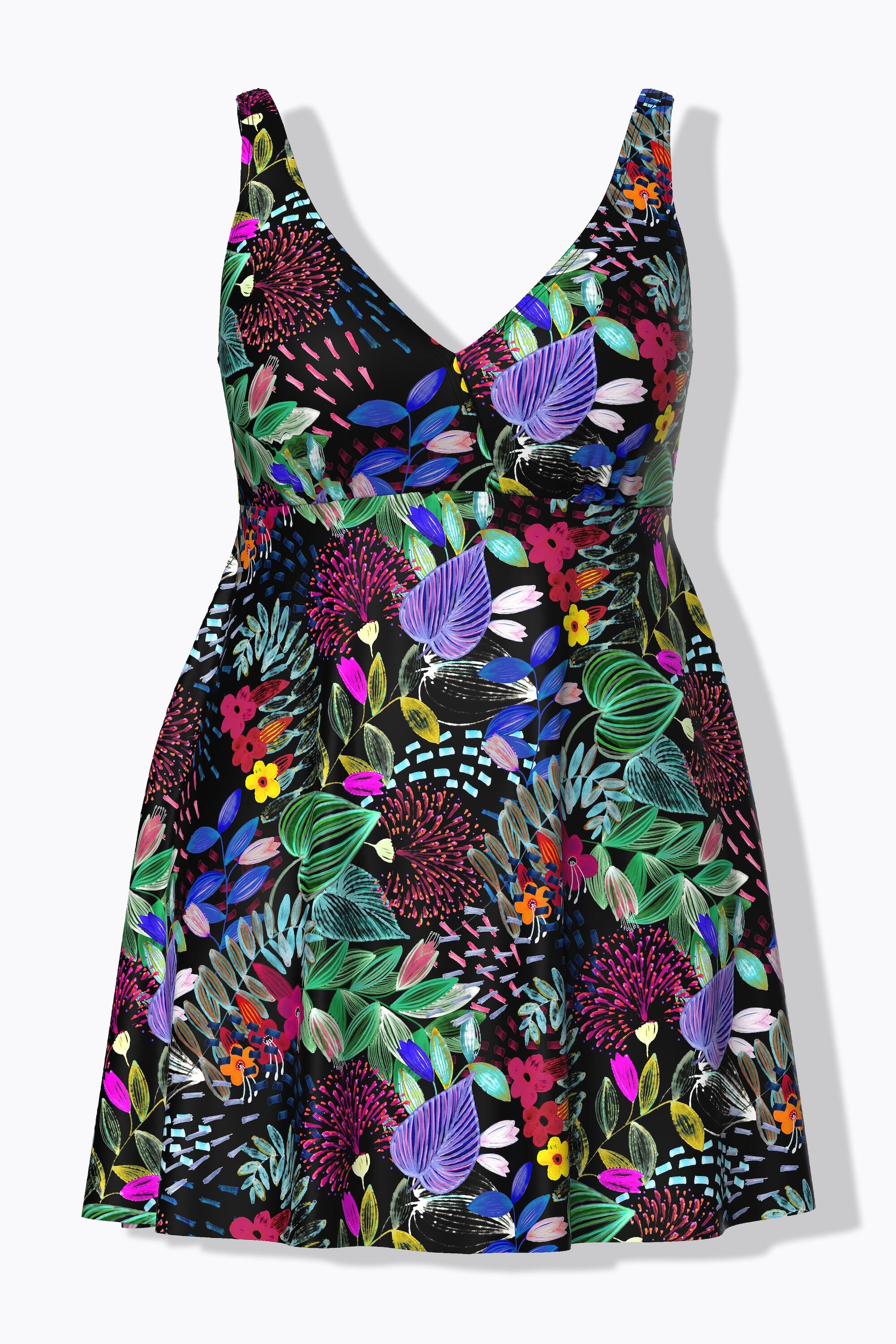 Femme Robe de bain avec bonnets souples motif floral et décolleté en V 7/7