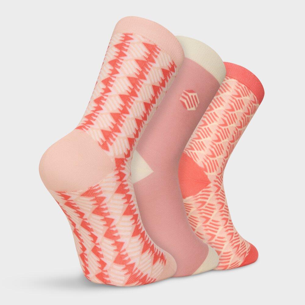 Lot de 3 paires de chaussettes en coton Lifestyle Homme et Femme Monogram Pink R 6/6