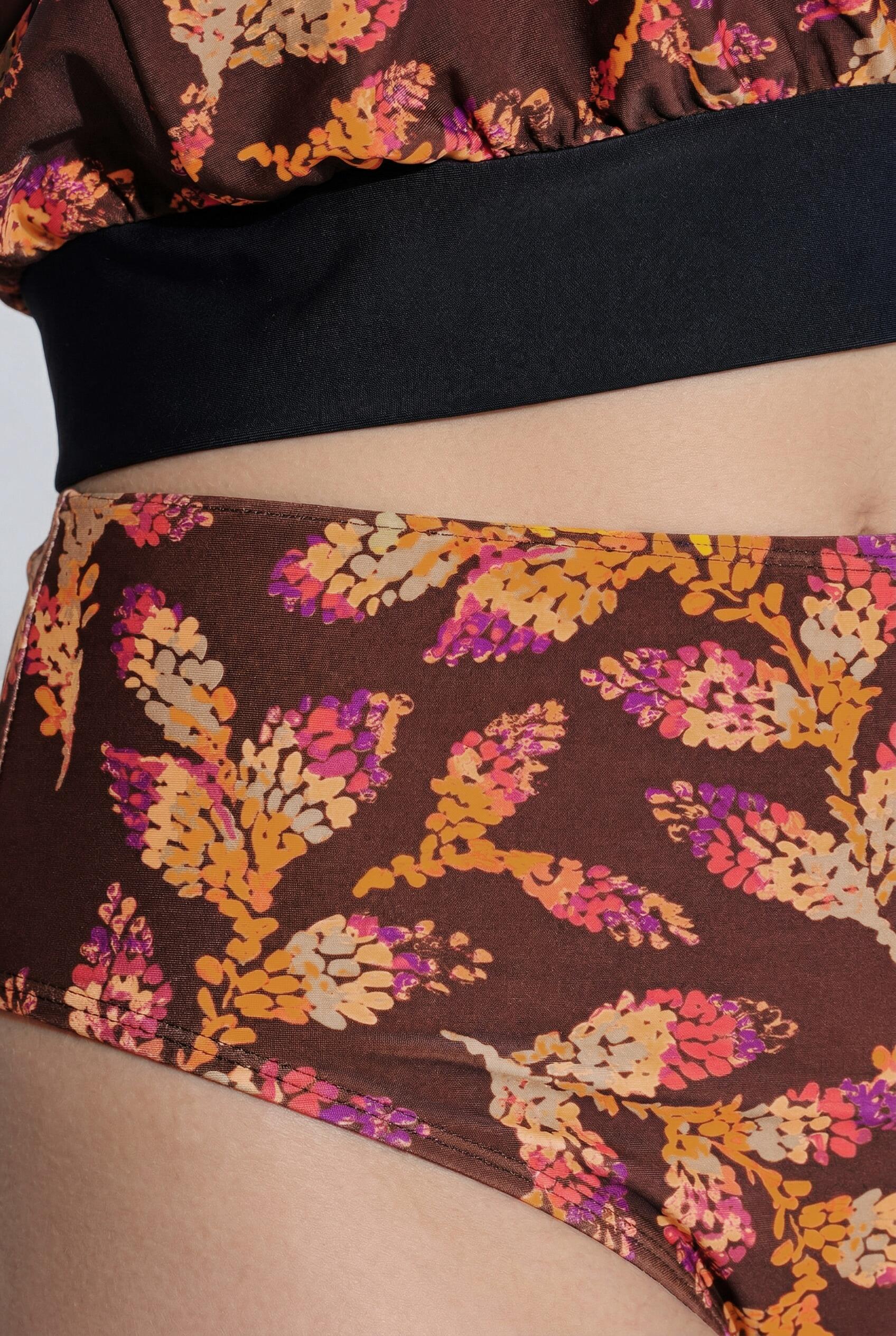 Femme Tankini motif feuilles bonnets souples et bretelles réglables 6/7
