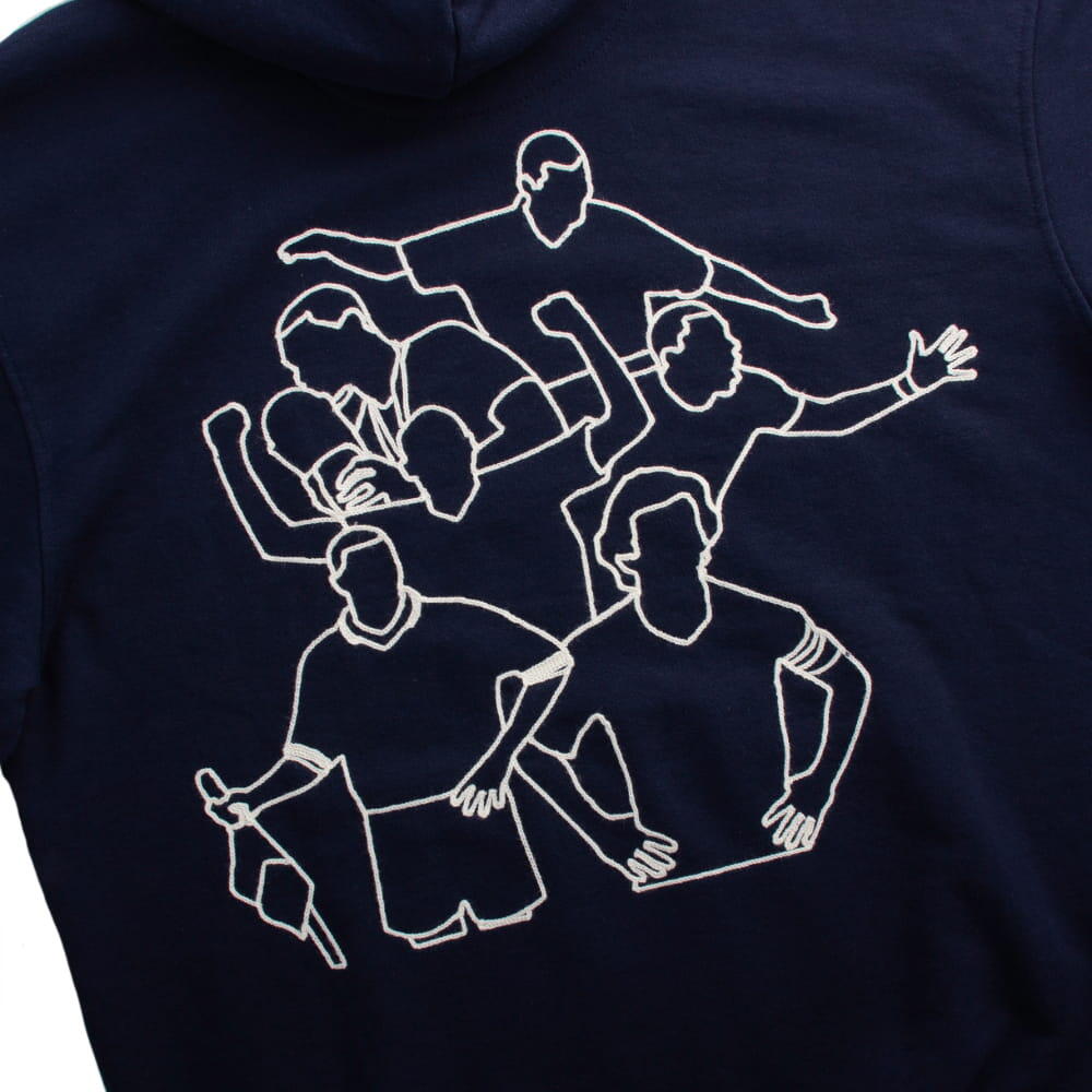 Frankrijk Legends - Geborduurde hoodie - Blauw – COPA Football 6/7