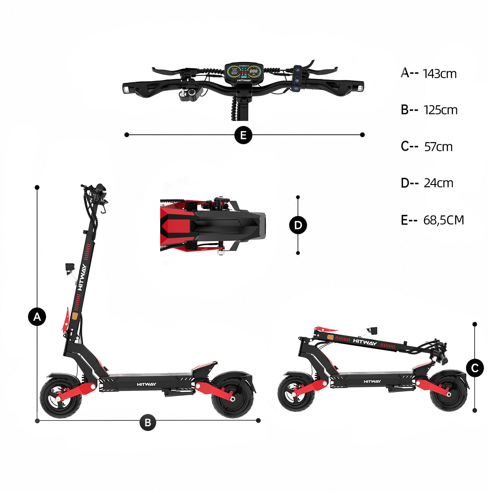 Trottinette Électrique Pliable 998Wh 90 km d’Autonomie Pneus Tubeless 10" H10 7/7