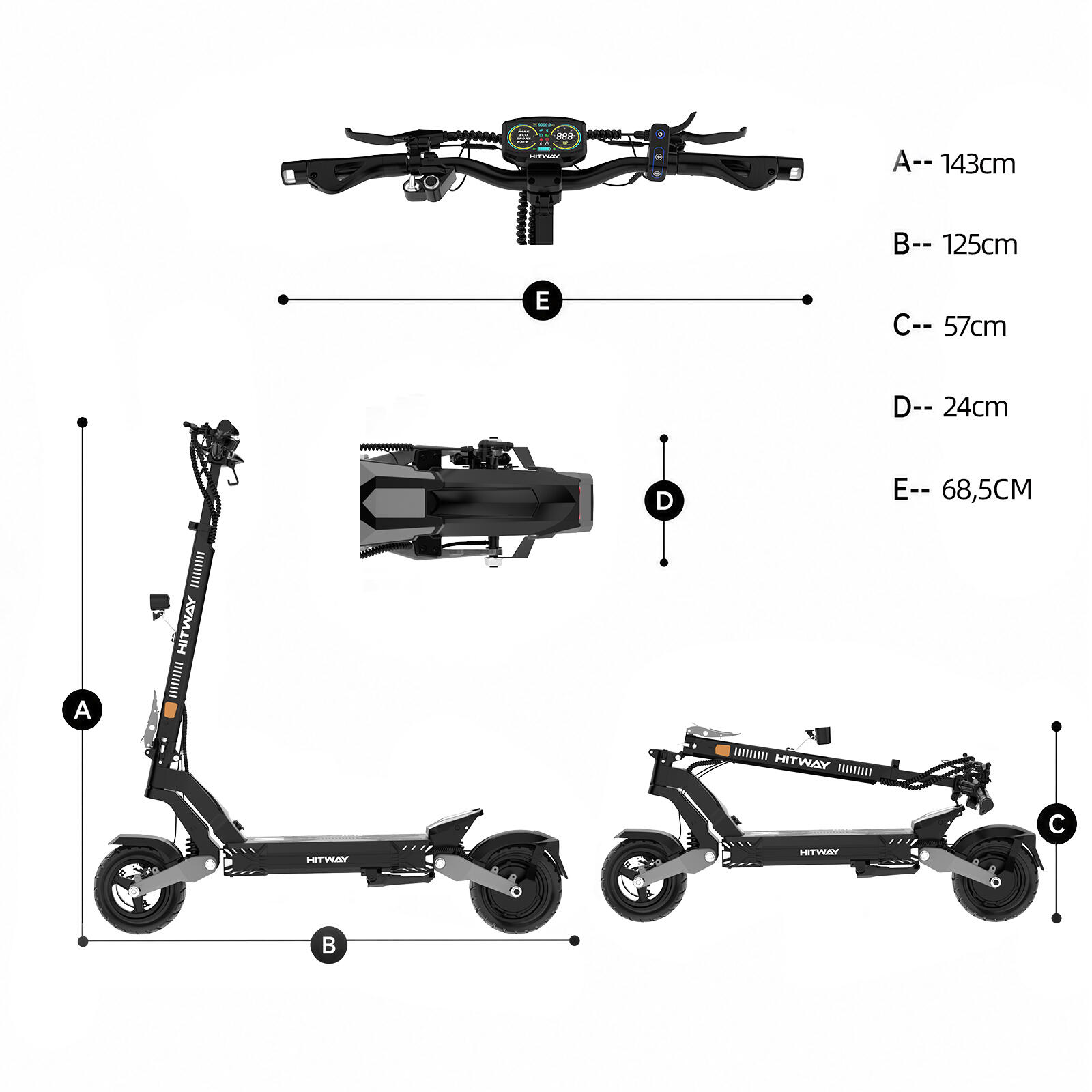 Trottinette Électrique Pliable 1373Wh 110 km Pneus 10" Sous Vide H10 Pro 7/7