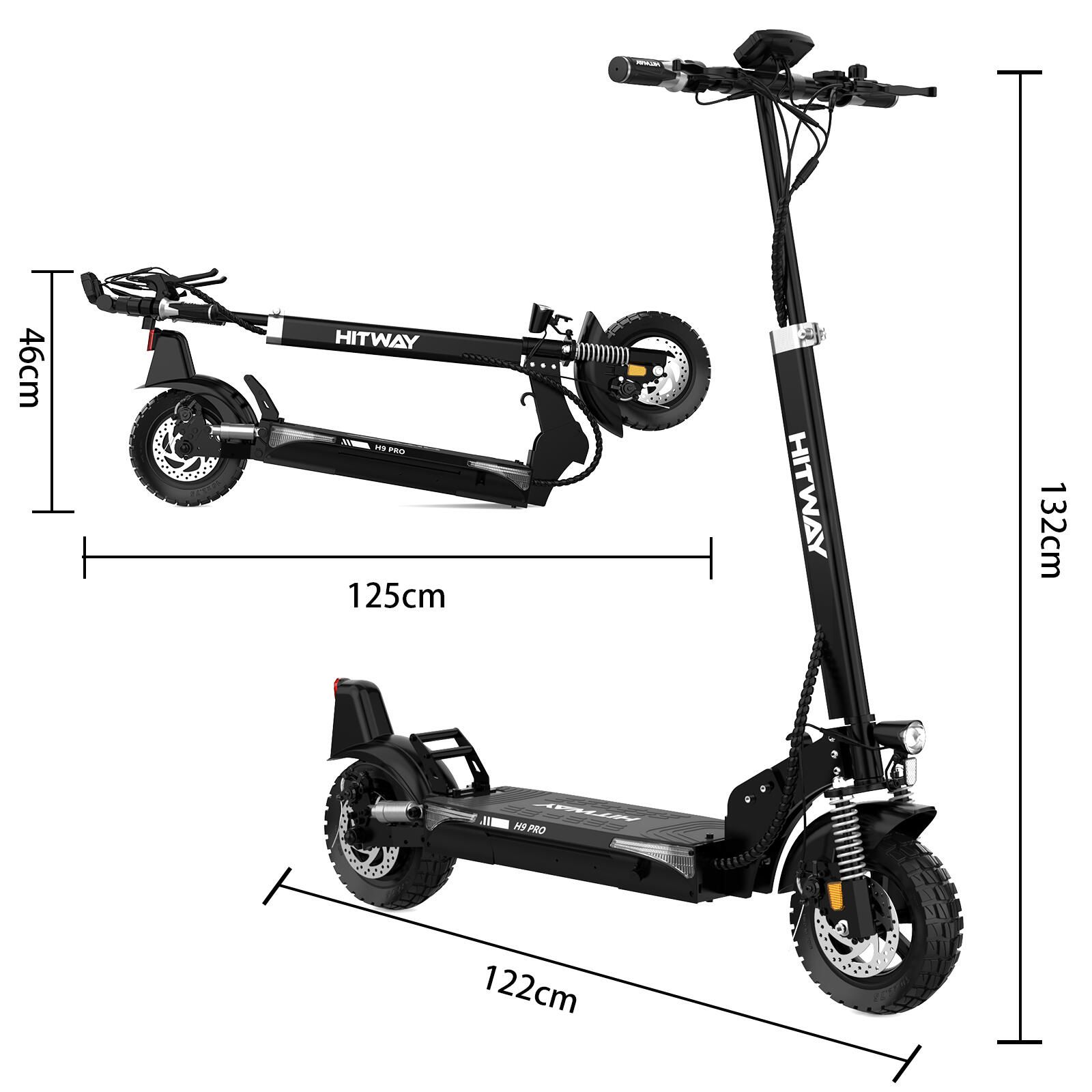 Electric Scooter, 20.8Ah Battery, Up to 90km Range, Full Suspension, H9 Pro 7/7