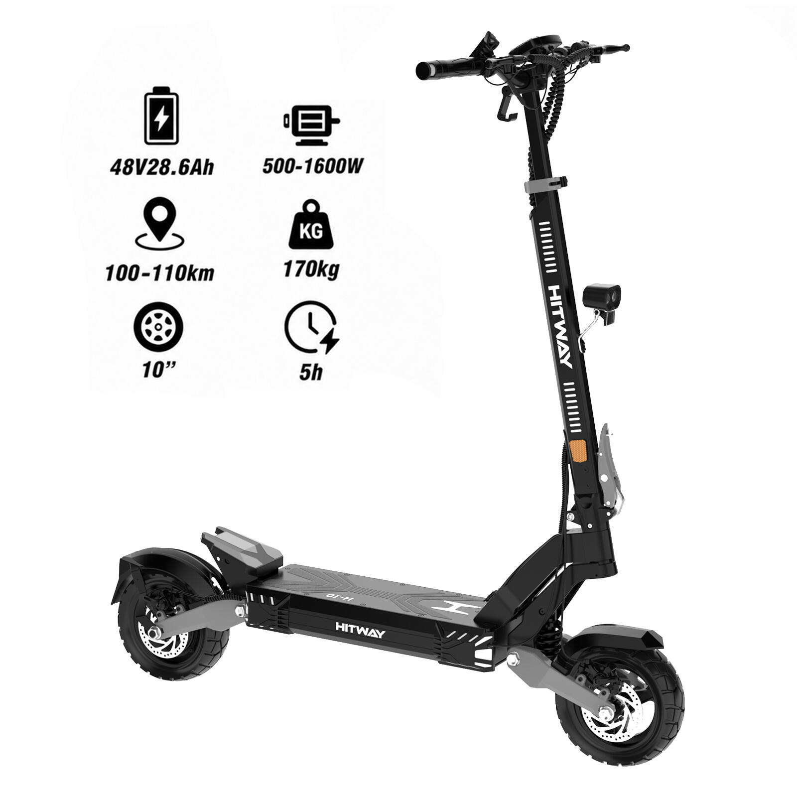 Trottinette Électrique Pliable 1373Wh 110 km Pneus 10" Sous Vide H10 Pro 6/7