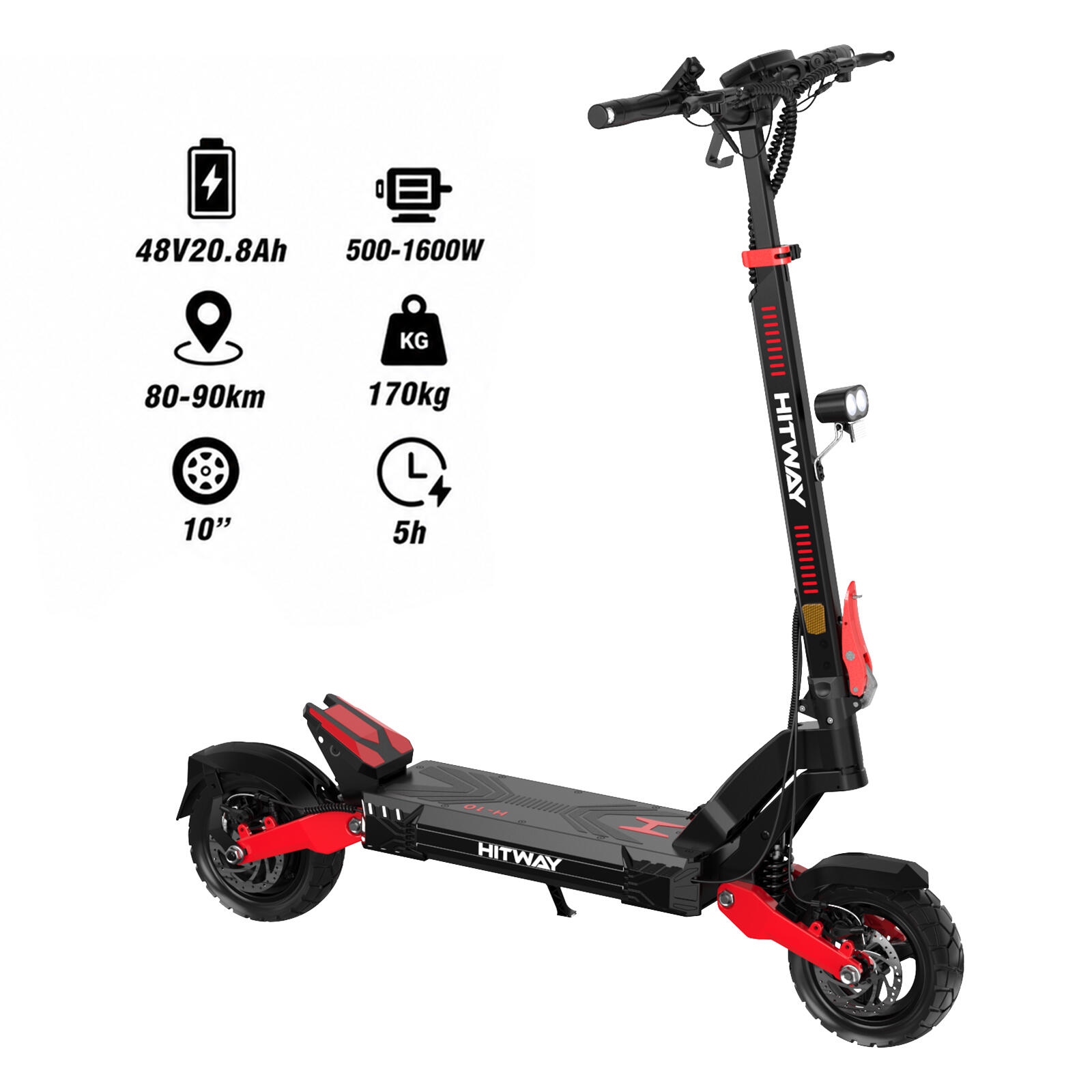 Trottinette Électrique Pliable 998Wh 90 km d’Autonomie Pneus Tubeless 10" H10 6/7