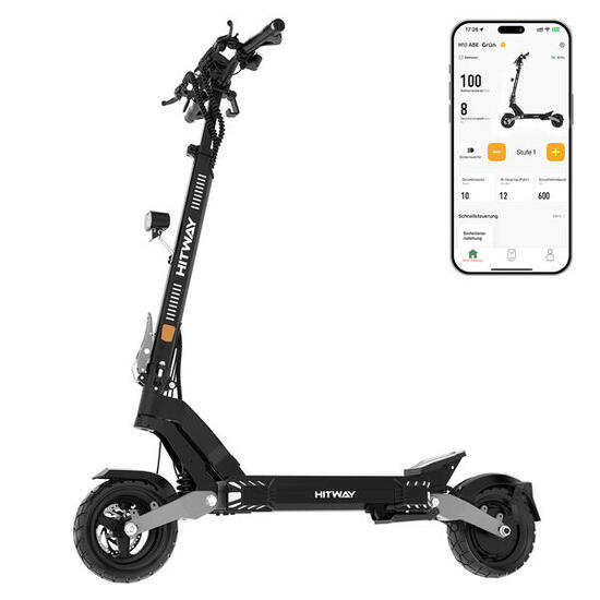 Foldable Electric Scooter 1373Wh 110km Range 10" Vacuum Tires H10 Pro