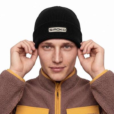 Heren en dames gebreide wandelmuts sequoia black zwart