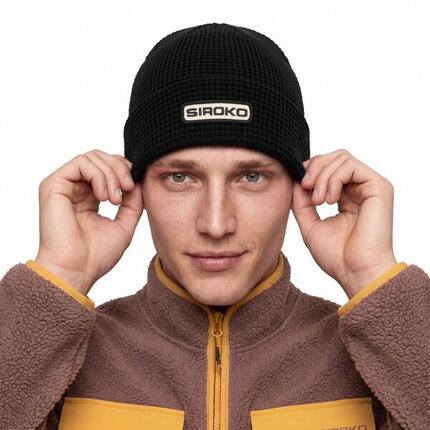 Bonnet de randonnée en maille gaufrée Homme et Femme Sequoia Black Noir
