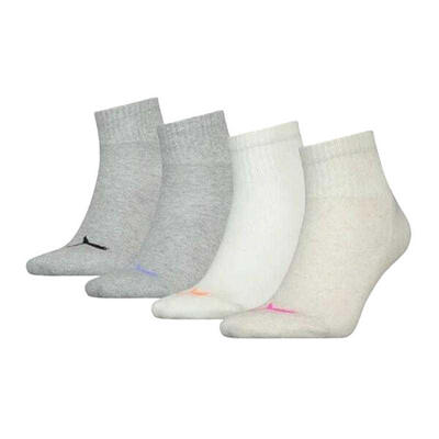Dames hart sokken (set van 4) (ecru/wit/grijs)