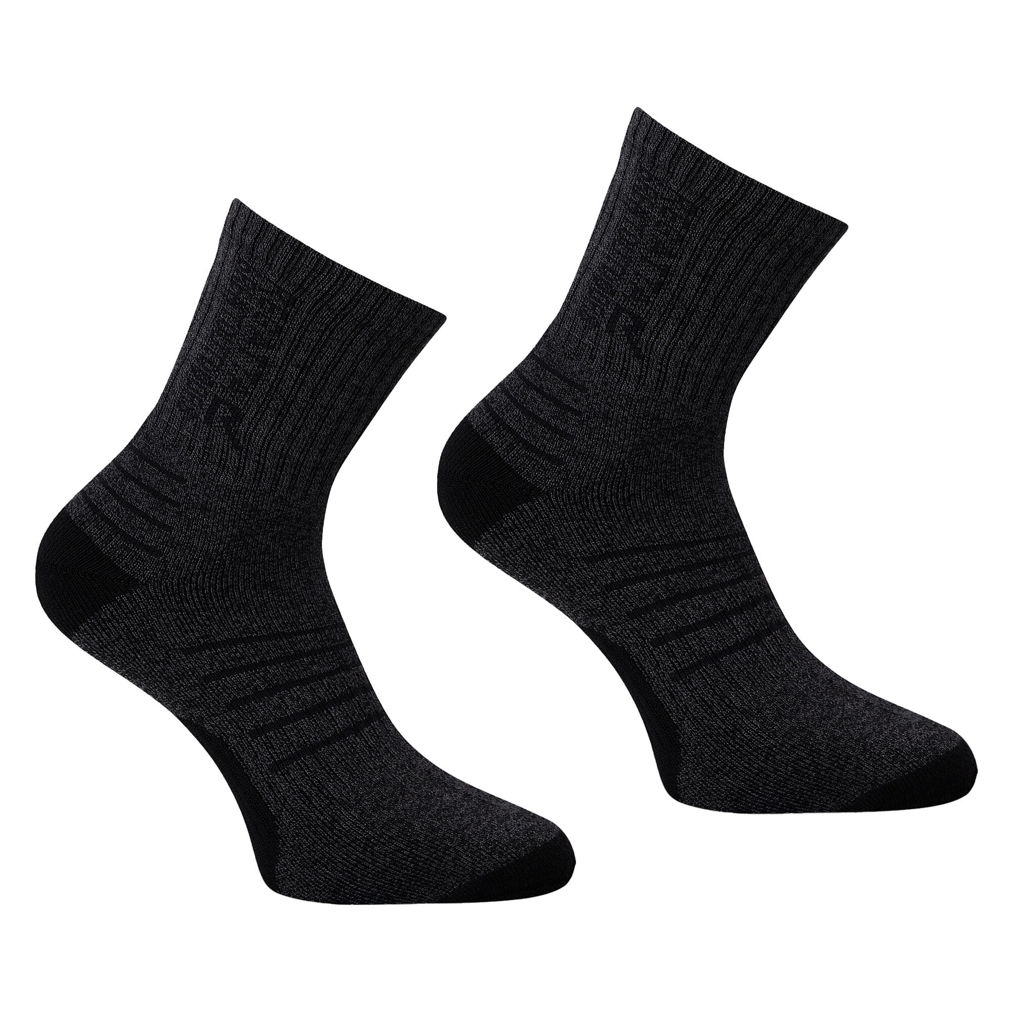Womens/Ladies Bamboo Crew Socks (Black/Seal Grey) 2/4