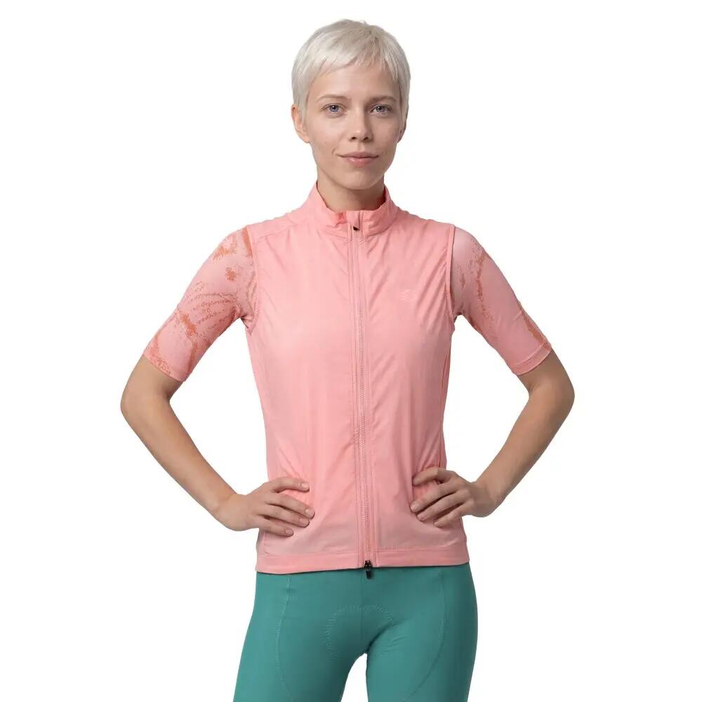 Women 's ultralightweight windproof cycling vest V2-W Breeze Coral Coral