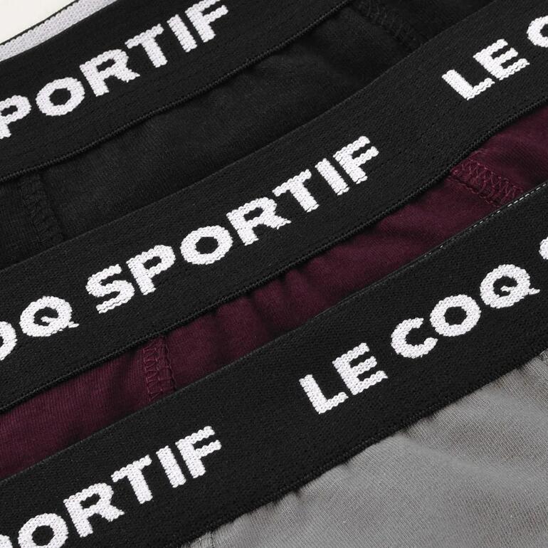 Lot de 3 Boxers Noir/Gris/Bordeaux Homme Le Coq Sportif Boxer 7/9
