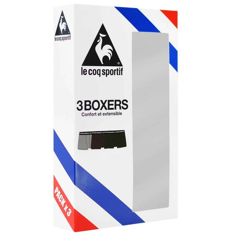 Lot de 3 Boxers Noir/Gris/Bordeaux Homme Le Coq Sportif Boxer 6/9