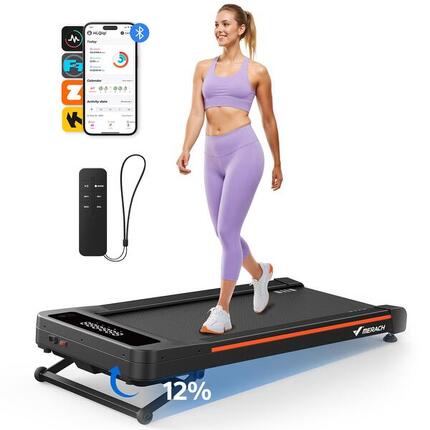 Tapis de course silencieux 3,5 CV, inclinaison 12%, app et télécommande