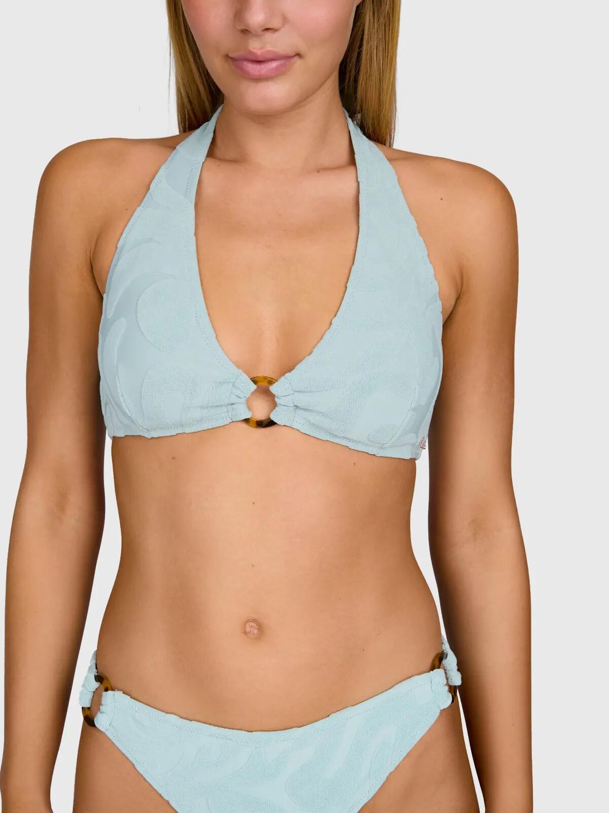 Hollymai-Jacquard Dames Bikini Set Watersport Halter Style Aqua Grey 7/7
